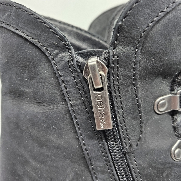 Aetrex Joleen heeled ankle boots black with gray woven detail EU 40 US 9-9.5 - Picture 2 of 13